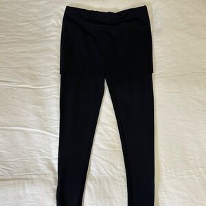 All Saints Black Leggings with Skirt Overlay